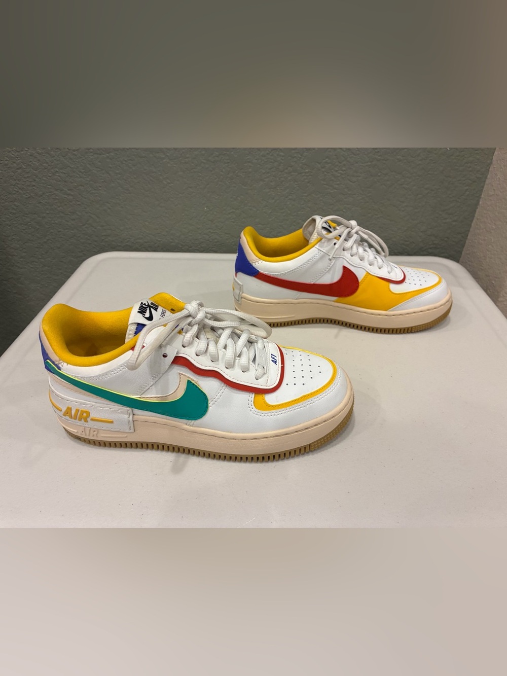 Nike Air Force 1 Shadow Sneakers CI0919-118 Streetwear Summit White Green Sz 7